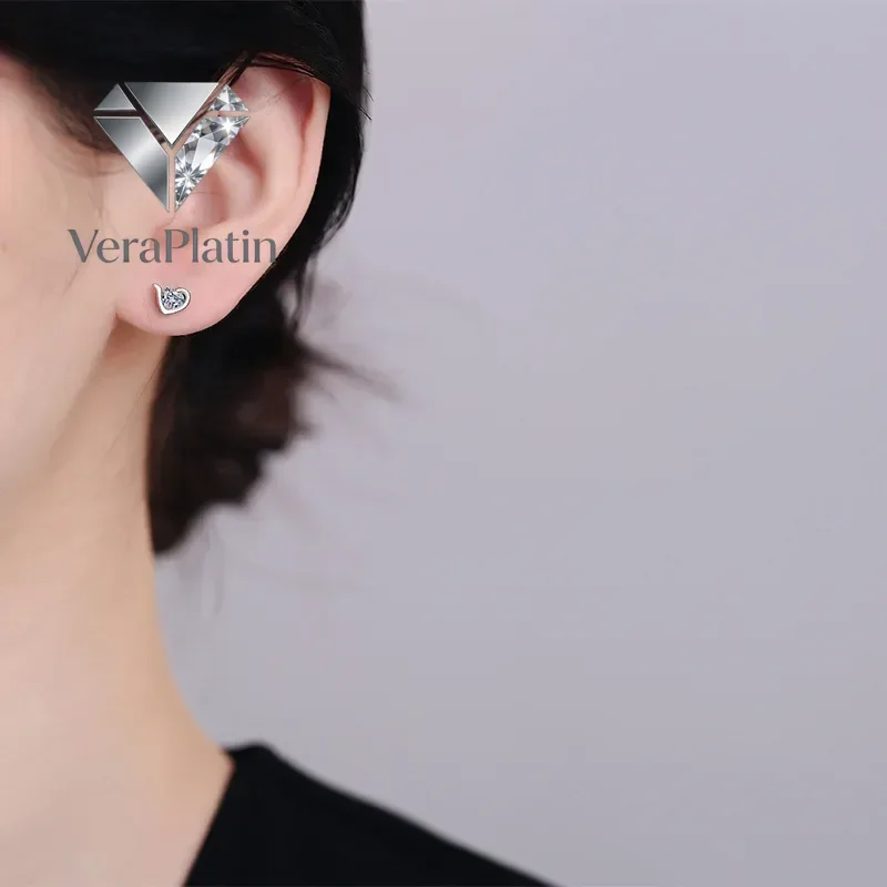 VeraPlatin Daughter Birthday Gift 18K White Gold Women Heart Stud Earrings 0.6CT Moissanite Diamond PT950 Platinum Girl Valentin
VeraPlatin Daughter Birthday Gift 18K White Gold Women Heart Stud Earrings 0.6CT Moissanite Diamond PT950 Platinum Girl Valentin