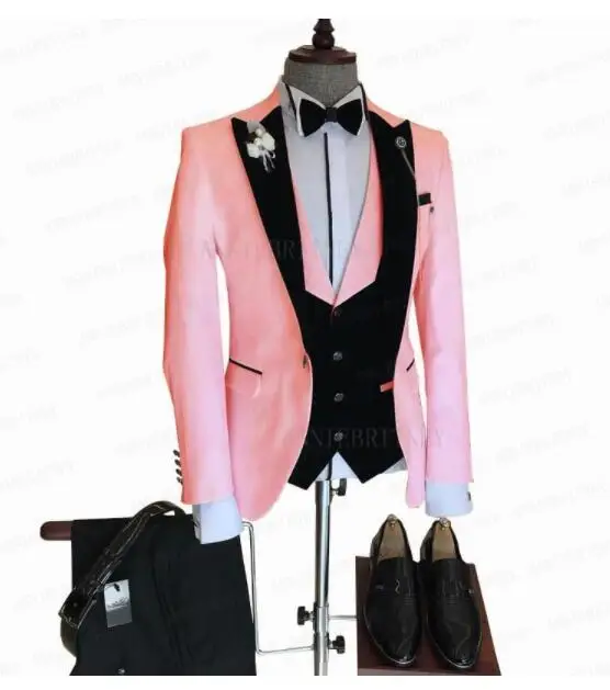 Custom Pink with Black Suits for Men Wedding Formal Groom Fashion Party Tuxedos Business Prom Mans Blazers 2023 Slim Fit 3-piece
Custom Pink with Black Suits for Men Wedding Formal Groom Fashion Party Tuxedos Business Prom Mans Blazers 2023 Slim Fit 3-piece
