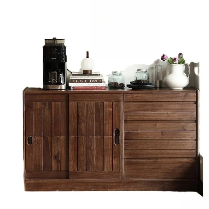 Solid wood small apartment living room tea cabinet combination against the wall household storage locker
Solid wood small apartment living room tea cabinet combination against the wall household storage locker