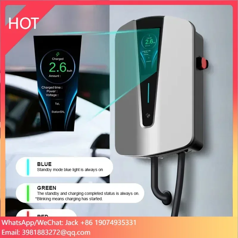 Car Station Charger Fast Ev Charger Wi-Fi/ App RFID Card Smart Control Ev Charging Station Wallbox Charger