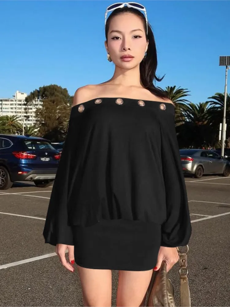 New Dresses For Woman Hollow Out Sexy Long-sleeved Dress Solid Color One Line Neck Package Hip Vestidos Elegant Trendy Bodycon
New Dresses For Woman Hollow Out Sexy Long-sleeved Dress Solid Color One Line Neck Package Hip Vestidos Elegant Trendy Bodycon