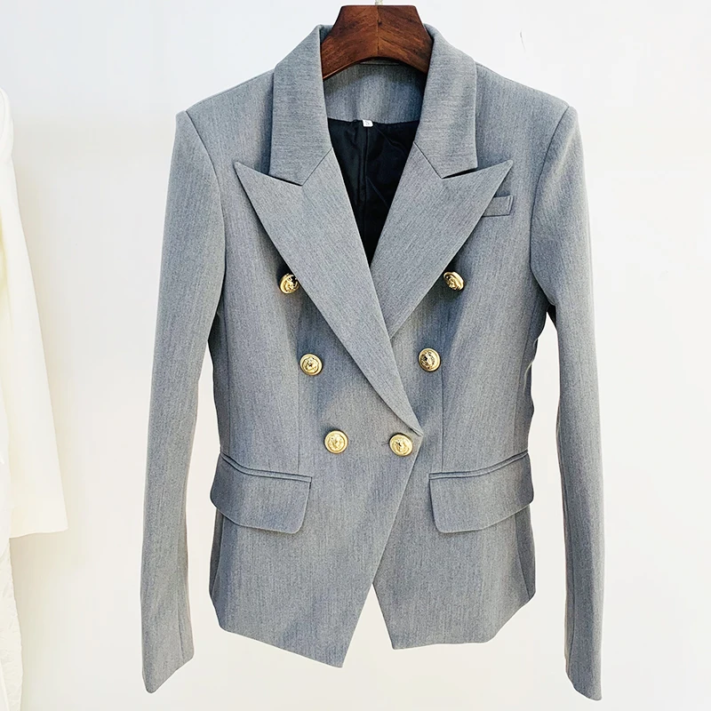 2023 HIGH QUALITY Newest Designer Jacket Star Style Women's Classic Lion Buttons Double Breasted Slim Fitting Blazer Pale Grey
2023 HIGH QUALITY Newest Designer Jacket Star Style Women's Classic Lion Buttons Double Breasted Slim Fitting Blazer Pale Grey