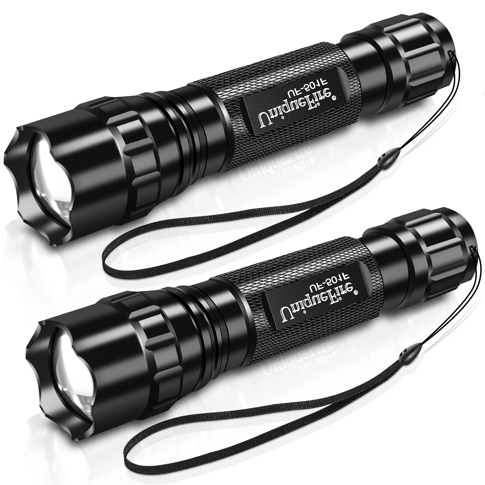 UniqueFire 501F 2Pcs Handheld White Light High Power LED Flashlight 5 Modes Zoomable Tohrch for Camping Outdoor Emergency Diary
UniqueFire 501F 2Pcs Handheld White Light High Power LED Flashlight 5 Modes Zoomable Tohrch for Camping Outdoor Emergency Diary
