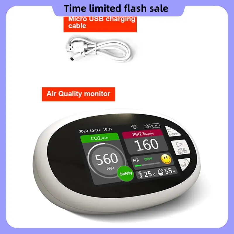 A40T DM125C WIFI Desktop CO2 Quality Detector LCD Display Temperature Sensor Tester DM125C CO2 Quality Detector
A40T DM125C WIFI Desktop CO2 Quality Detector LCD Display Temperature Sensor Tester DM125C CO2 Quality Detector