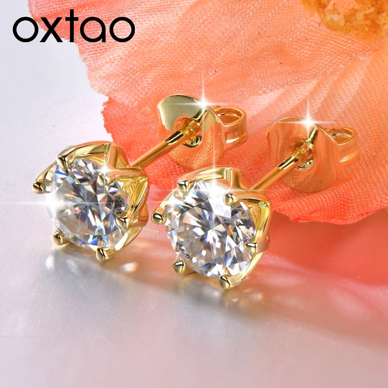OXTAO 5mm/6.5mm Moissanite Earring for Women 14K Gold Filled D Color Lab Imitation Diamond Flower Stud Earring Fine Jewelry Gift
OXTAO 5mm/6.5mm Moissanite Earring for Women 14K Gold Filled D Color Lab Imitation Diamond Flower Stud Earring Fine Jewelry Gift