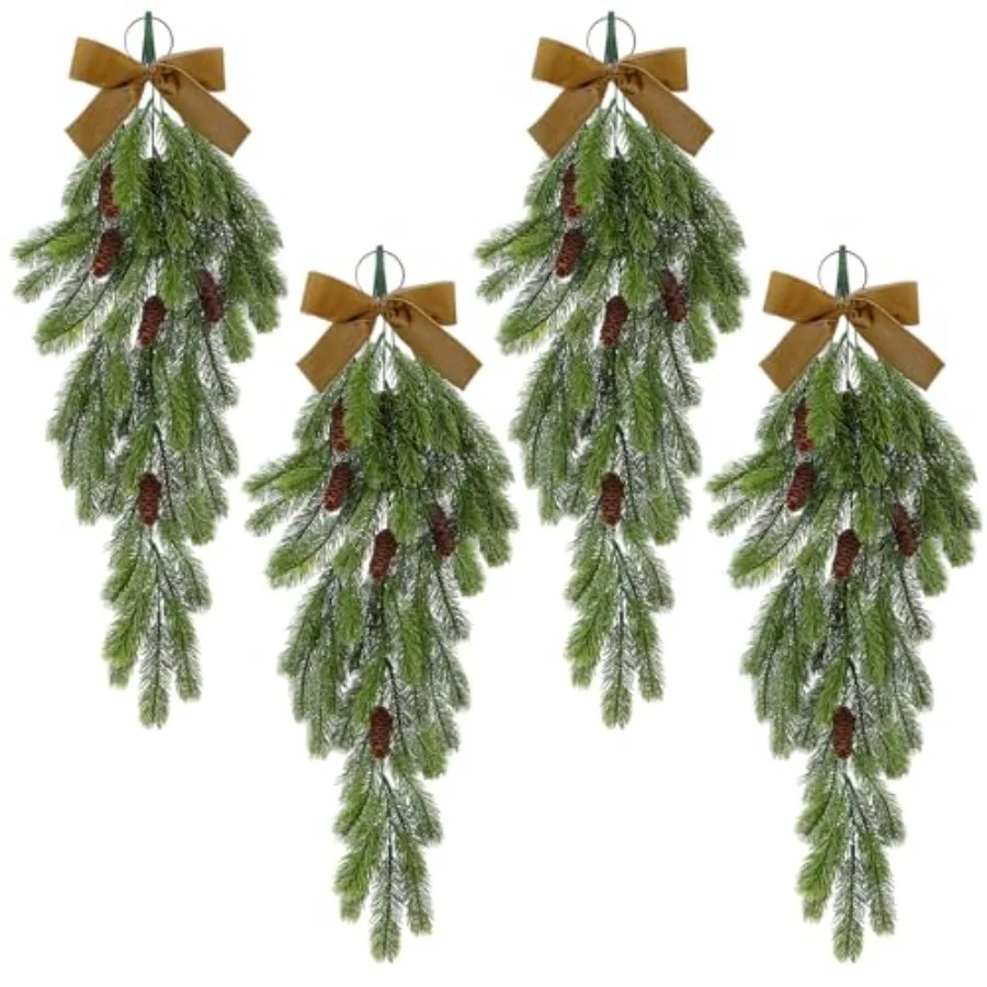4 Pack Christmas Teardrop Swags with Velvet Bow 20 Inch Rustic Pine ery with Pine Cones Hanging Teardrop Swag for Front Door Ma
4 Pack Christmas Teardrop Swags with Velvet Bow 20 Inch Rustic Pine ery with Pine Cones Hanging Teardrop Swag for Front Door Ma