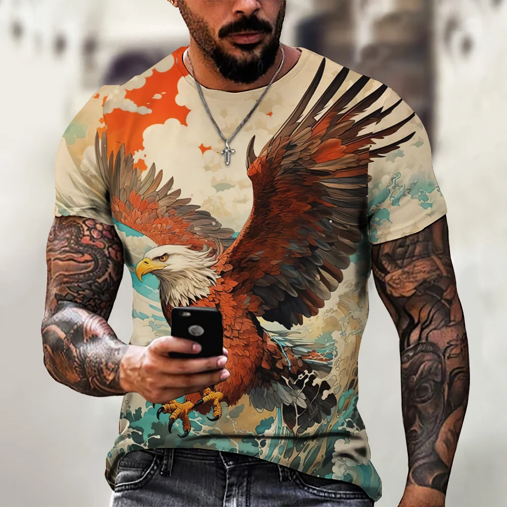 Funny 3D Eagle Graphics Men T-Shirts Casual O-neck Oversized Short Sleeve Fashion 3D Animal Print Tees Summer Trend Streetwear
Funny 3D Eagle Graphics Men T-Shirts Casual O-neck Oversized Short Sleeve Fashion 3D Animal Print Tees Summer Trend Streetwear