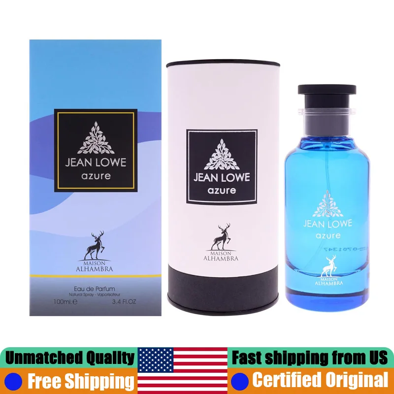 Maison Alhambra Jean Lowe Azure EDP 100ML Original Arab Perfumes 3.4 Ounce Natural Lasting Fresh Oriental Unisex Cologne Perfume
Maison Alhambra Jean Lowe Azure EDP 100ML Original Arab Perfumes 3.4 Ounce Natural Lasting Fresh Oriental Unisex Cologne Perfume