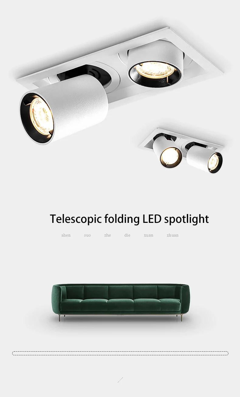 LED Spotlights Telescopic Folding Grille Spot Light Double Heads Lamp Square Ceiling Foco Recessed Anti Glare Stretchable
LED Spotlights Telescopic Folding Grille Spot Light Double Heads Lamp Square Ceiling Foco Recessed Anti Glare Stretchable