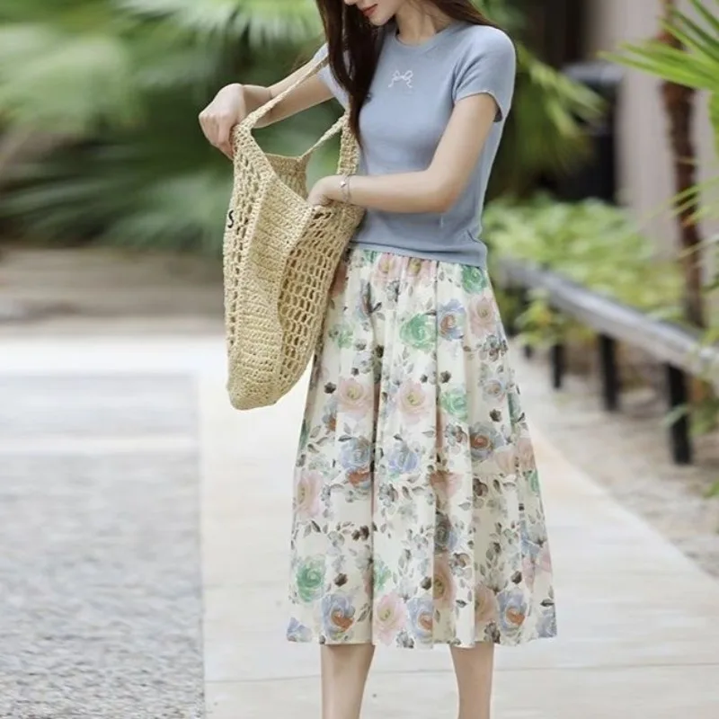 Женская плиссированная юбка миди с высокой талией, цветочным принтом, эластичной талией, А-силуэта, повседневная летняя юбка
Женская плиссированная юбка миди с высокой талией, цветочным принтом, эластичной талией, А-силуэта, повседневная летняя юбка