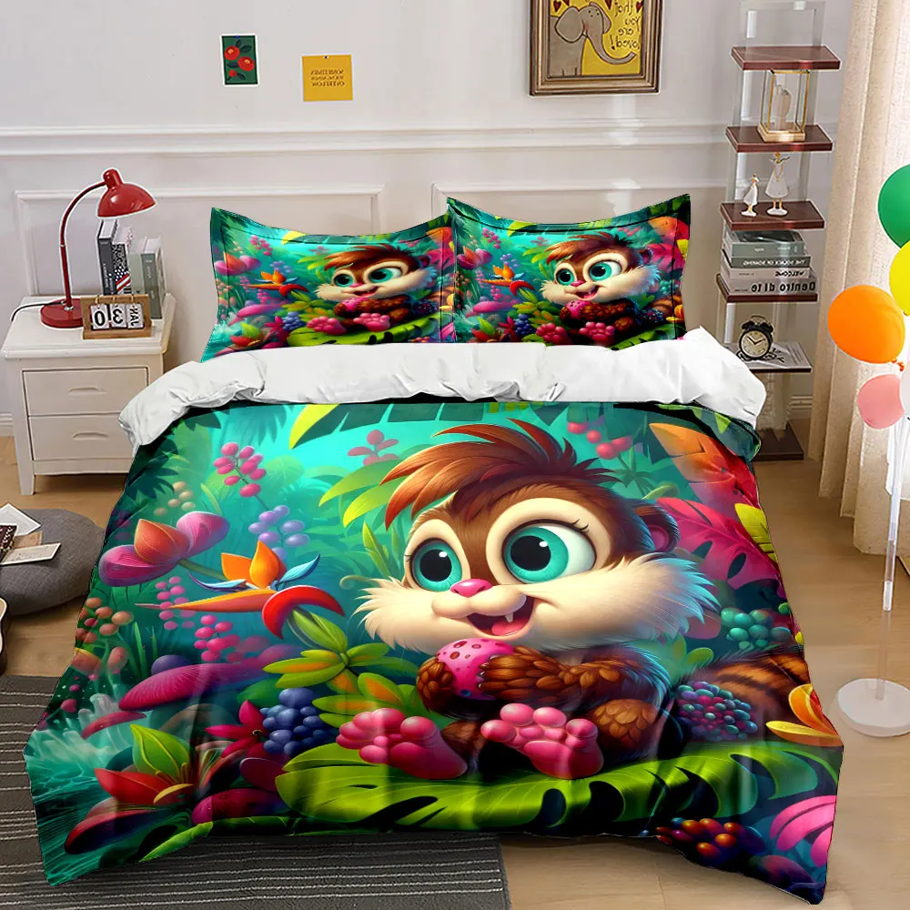 Cartoon squirrel in tropical jungle Print Bedding Set 1 Duvet Cover 2 Pillowcases for Adult and Children Luxury Gift Full Size
Cartoon squirrel in tropical jungle Print Bedding Set 1 Duvet Cover 2 Pillowcases for Adult and Children Luxury Gift Full Size