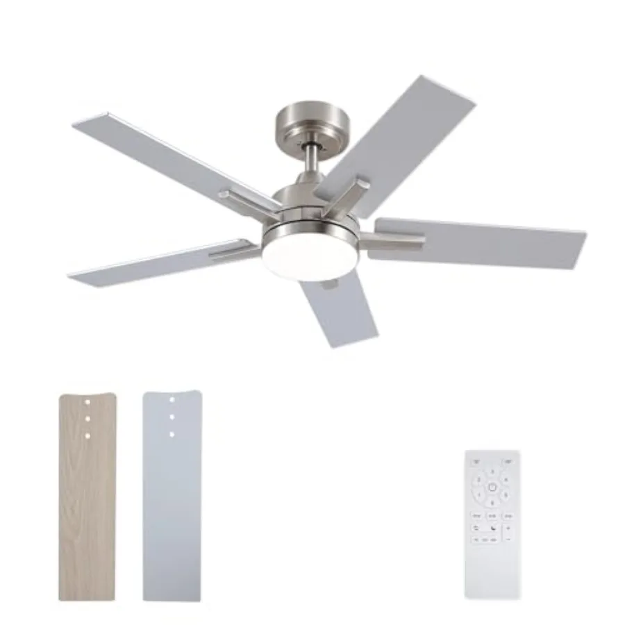 Ceiling Fans with Lights, 42 Inch Brushed Nickel Ceiling Fans with Lights and Remote Control, Reversible, 3CCT, Dimmable, Noise
Ceiling Fans with Lights, 42 Inch Brushed Nickel Ceiling Fans with Lights and Remote Control, Reversible, 3CCT, Dimmable, Noise