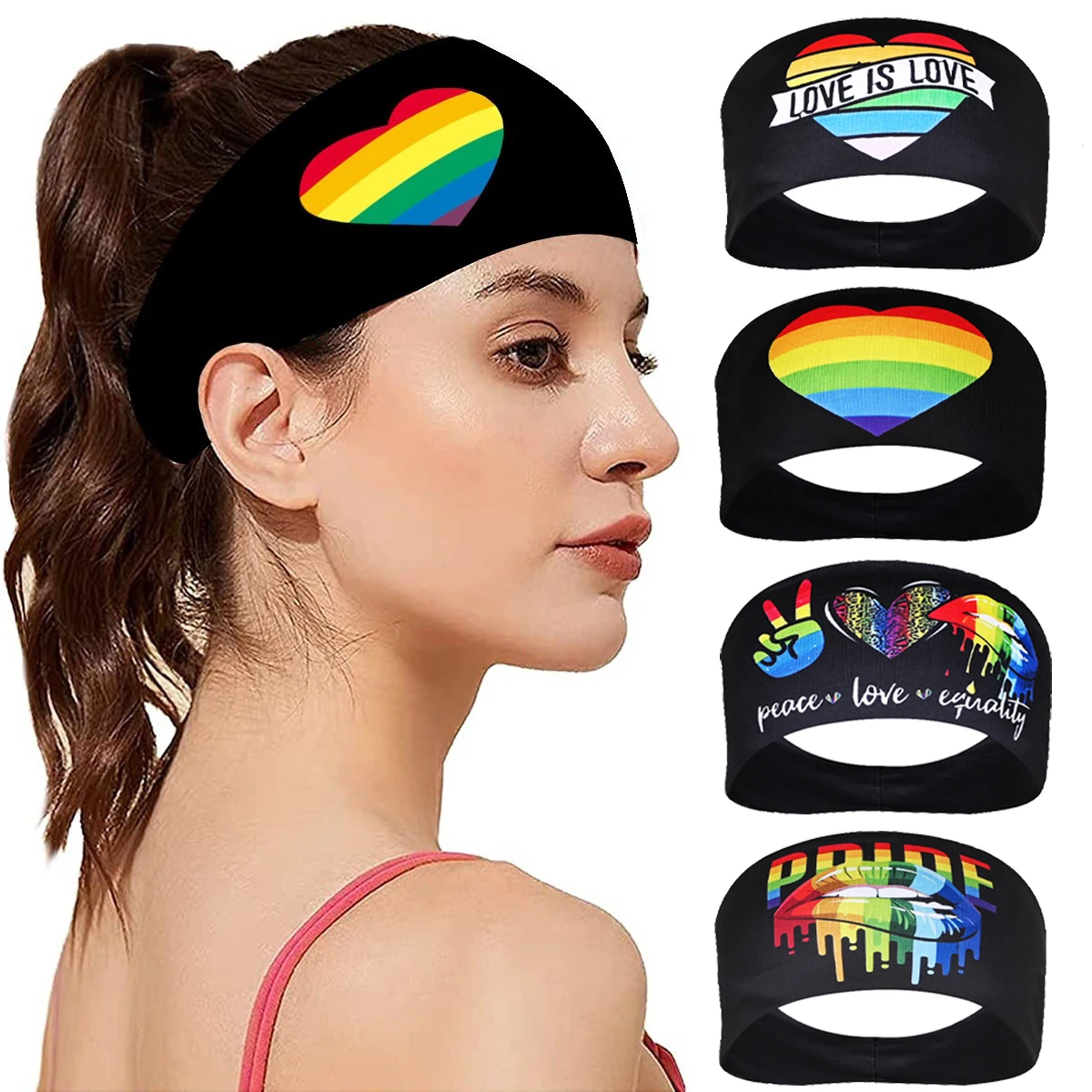Pink Letters Women Rainbow Headwrap Elastic Wide Head Band Supplies Workout Party Pride Parade Sports Running Stretchy Hair Band
Pink Letters Women Rainbow Headwrap Elastic Wide Head Band Supplies Workout Party Pride Parade Sports Running Stretchy Hair Band