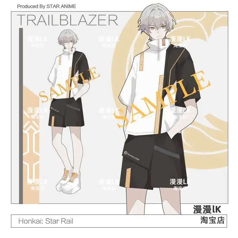 Honkai: Star Rail Косплей Trailblazer Женский и мужской свободный топ с короткими рукавами, футболка и шорты, комплект карнавальных костюмов
Honkai: Star Rail Косплей Trailblazer Женский и мужской свободный топ с короткими рукавами, футболка и шорты, комплект карнавальных костюмов