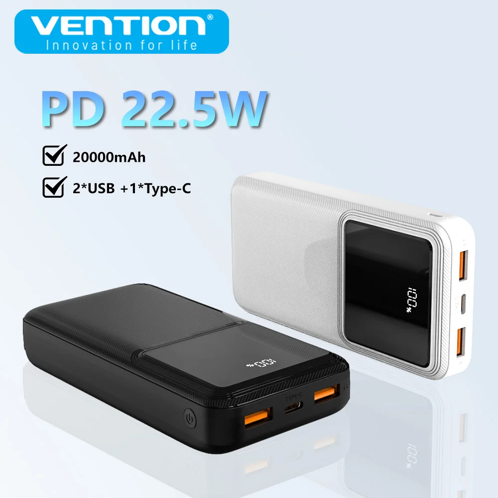 Power Bank Vention 20000 мАч, быстрая зарядка Powerbanks, портативное внешнее зарядное устройство 22,5 Вт для Iphone 16, ноутбука Samsung Xiaomi
Power Bank Vention 20000 мАч, быстрая зарядка Powerbanks, портативное внешнее зарядное устройство 22,5 Вт для Iphone 16, ноутбука Samsung Xiaomi