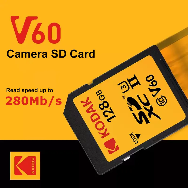 Kodak U3 V60 Профессиональная SD-карта памяти для камеры UHS-II Высокоскоростная SDXC 280 Мбит/с 128 ГБ 256 ГБ 512 ГБ 1T SD-карты Поддержка 4K 8K
Kodak U3 V60 Профессиональная SD-карта памяти для камеры UHS-II Высокоскоростная SDXC 280 Мбит/с 128 ГБ 256 ГБ 512 ГБ 1T SD-карты Поддержка 4K 8K