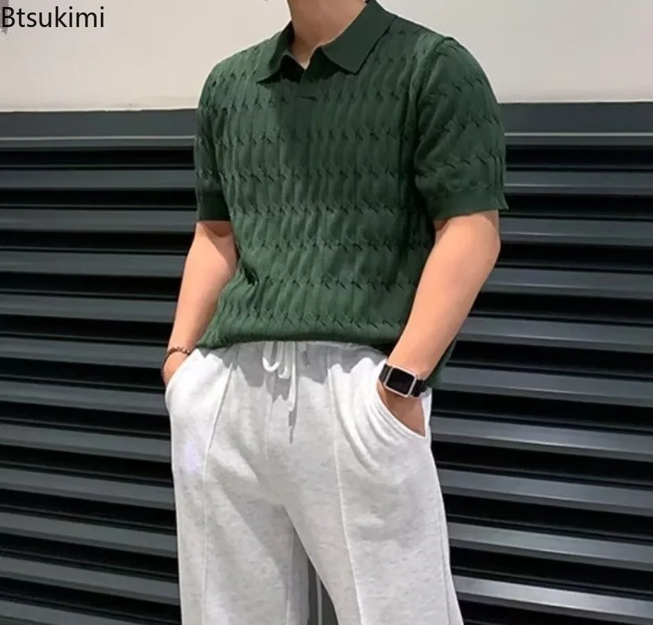 2025 New Summer Men's Luxury Knitted Jacquard Polo Shirts Casual Breathable Fashion V Neck Short Sleeve Solid Color Knitwear
2025 New Summer Men's Luxury Knitted Jacquard Polo Shirts Casual Breathable Fashion V Neck Short Sleeve Solid Color Knitwear