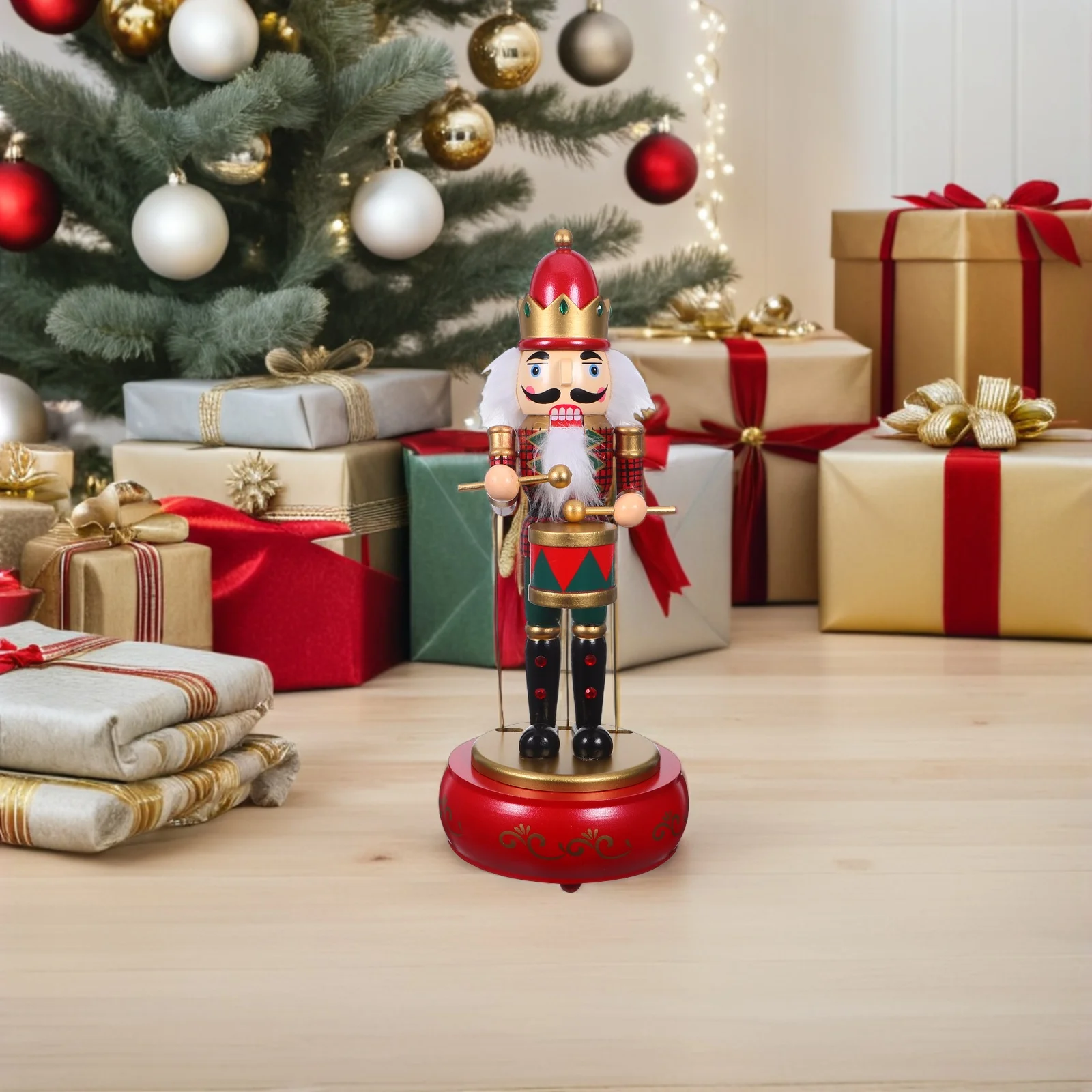 Wooden Nutcracker Music Box Christmas Holiday Decor - Classic Wind Up Soldier Design with Round Base for Xmas Party Home
Wooden Nutcracker Music Box Christmas Holiday Decor - Classic Wind Up Soldier Design with Round Base for Xmas Party Home