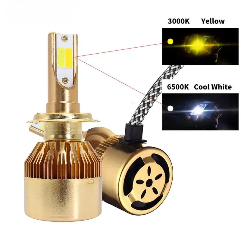 TWO COLORS LED Headlight H11 H4 H7 9005 9006 HB3 HB4 Car Fog Light Bulb H8 H9 6000K 3000K Turbo Light White Yellow 2PCS
TWO COLORS LED Headlight H11 H4 H7 9005 9006 HB3 HB4 Car Fog Light Bulb H8 H9 6000K 3000K Turbo Light White Yellow 2PCS