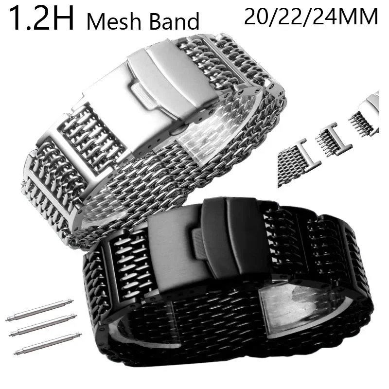 Thick Link Meshed Watch Strap 20mm 22mm 24mm Replacement Watch band double security buckle Luxury ML Loop Wrist Bracelet
Thick Link Meshed Watch Strap 20mm 22mm 24mm Replacement Watch band double security buckle Luxury ML Loop Wrist Bracelet
