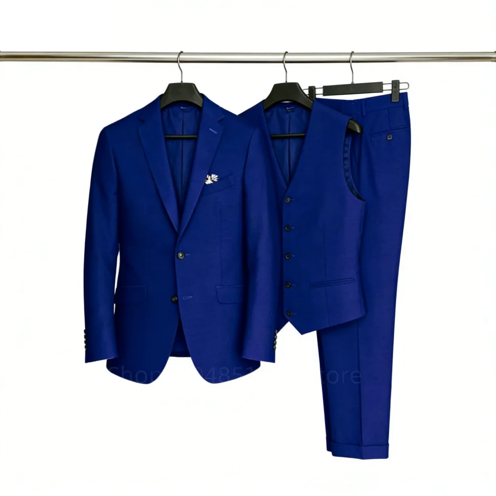 Мужской костюм-тройка Slim Fit с заостренными лацканами для жениха, свадьбы, деловых встреч: пиджак, брюки, жилет
Мужской костюм-тройка Slim Fit с заостренными лацканами для жениха, свадьбы, деловых встреч: пиджак, брюки, жилет