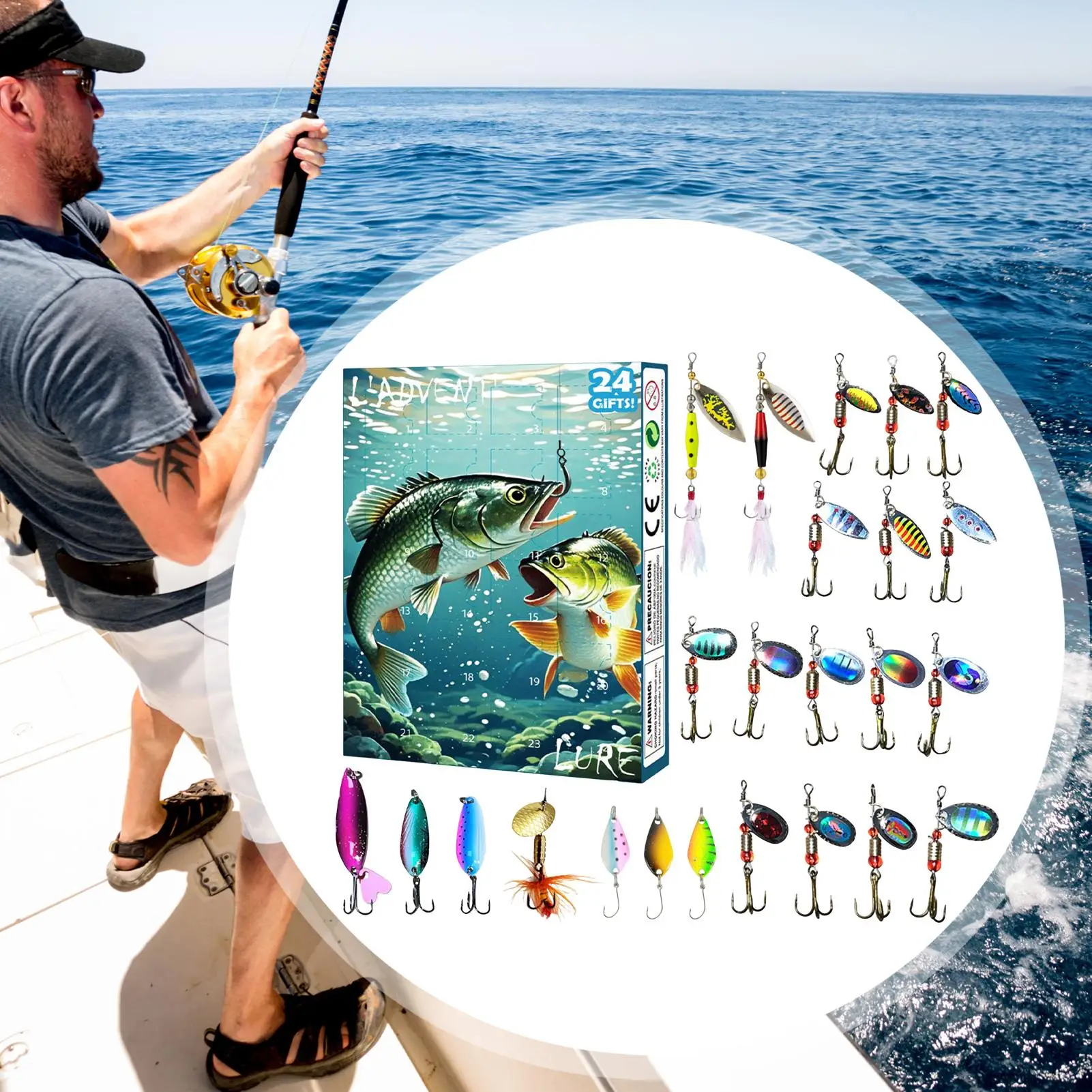 Рыболовная приманка на 2025 год, адвент-календарь, 24-дневная коробка обратного отсчета с приманками-сюрпризами, праздничный декор обратного отсчета, Рождественский подарок для рыболовков
Рыболовная приманка на 2025 год, адвент-календарь, 24-дневная коробка обратного отсчета с приманками-сюрпризами, праздничный декор обратного отсчета, Рождественский подарок для рыболовков