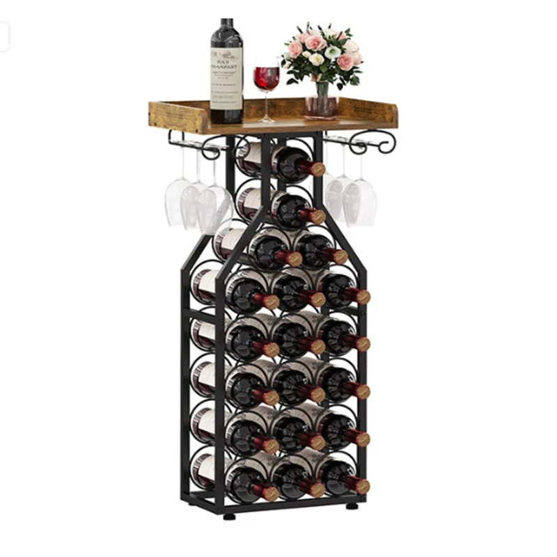 American wrought iron red wine rack floor-to-ceiling wine cabinet modern simple living room wine rack
American wrought iron red wine rack floor-to-ceiling wine cabinet modern simple living room wine rack