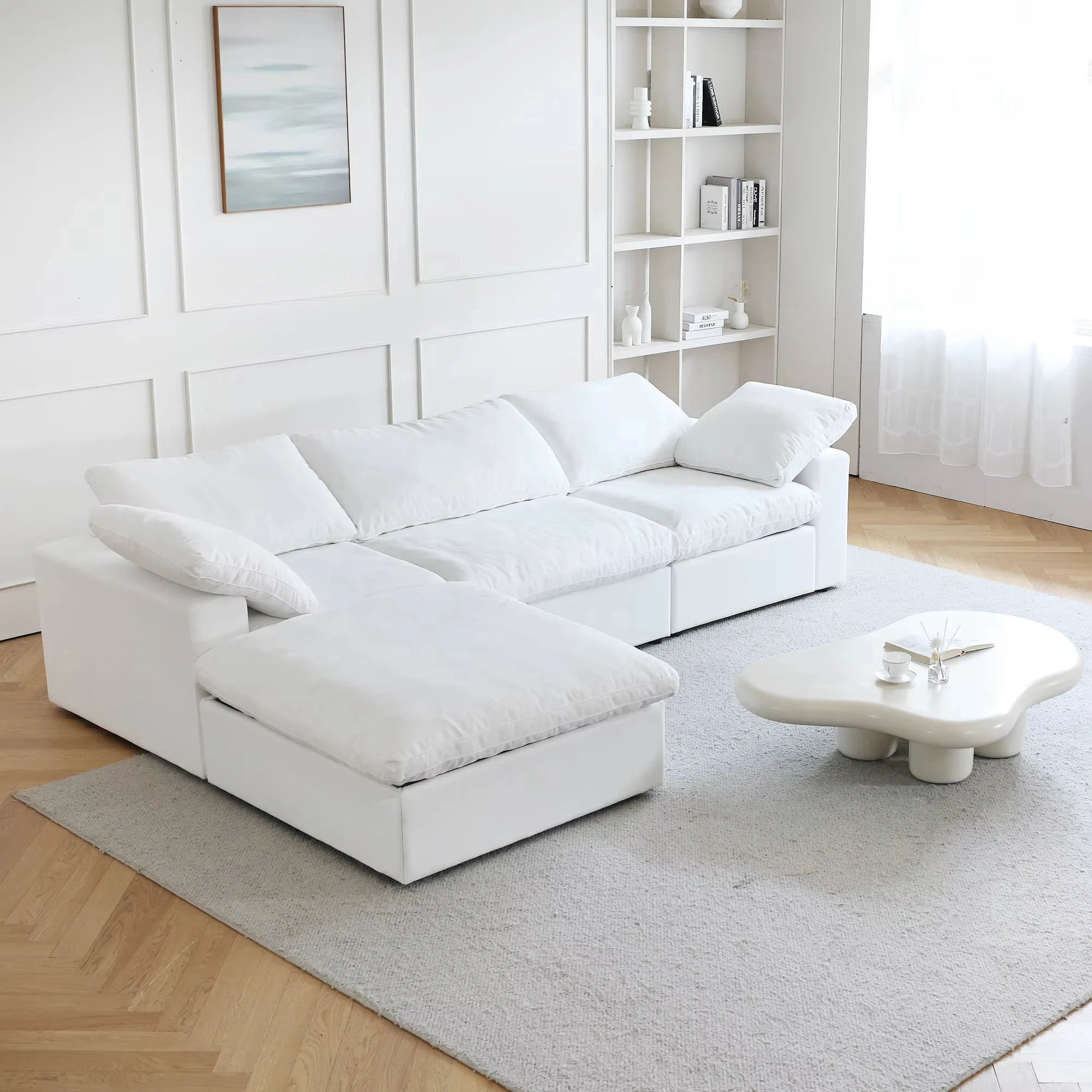Italian recliner 3 + 1 seat modular combination sofa set living room furniture washable white sofa
Italian recliner 3 + 1 seat modular combination sofa set living room furniture washable white sofa