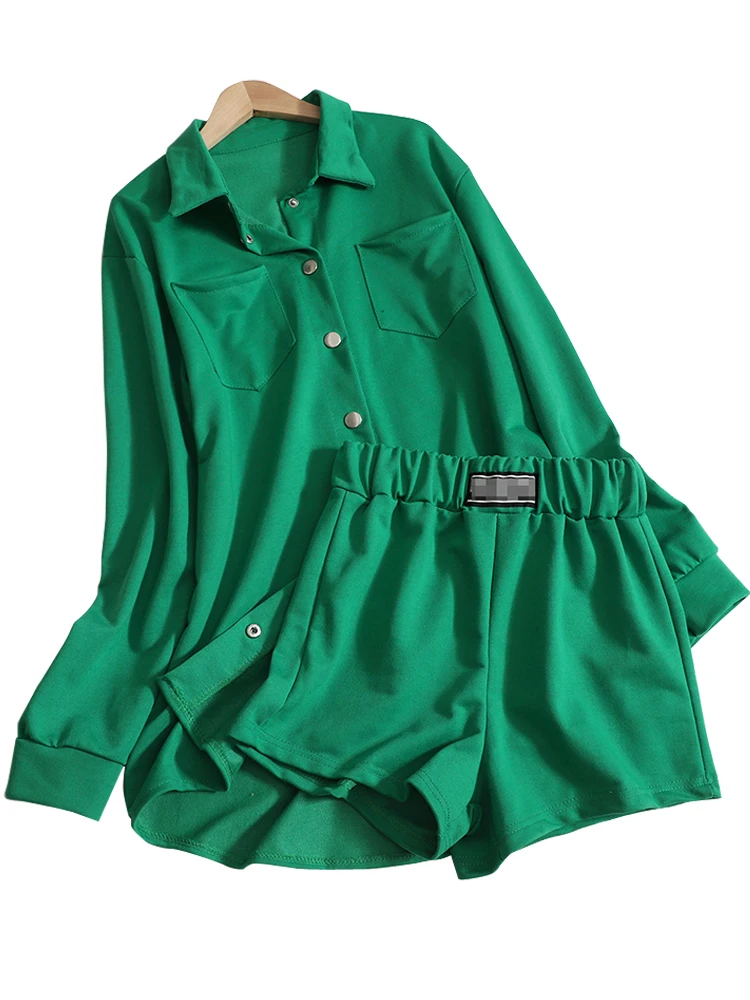 Two-Piece Women's Fall Fashion Set Loose Single-Breasted Long-Sleeved Shirt Mid-Length Jacket High-Waisted Shorts Suits
Two-Piece Women's Fall Fashion Set Loose Single-Breasted Long-Sleeved Shirt Mid-Length Jacket High-Waisted Shorts Suits