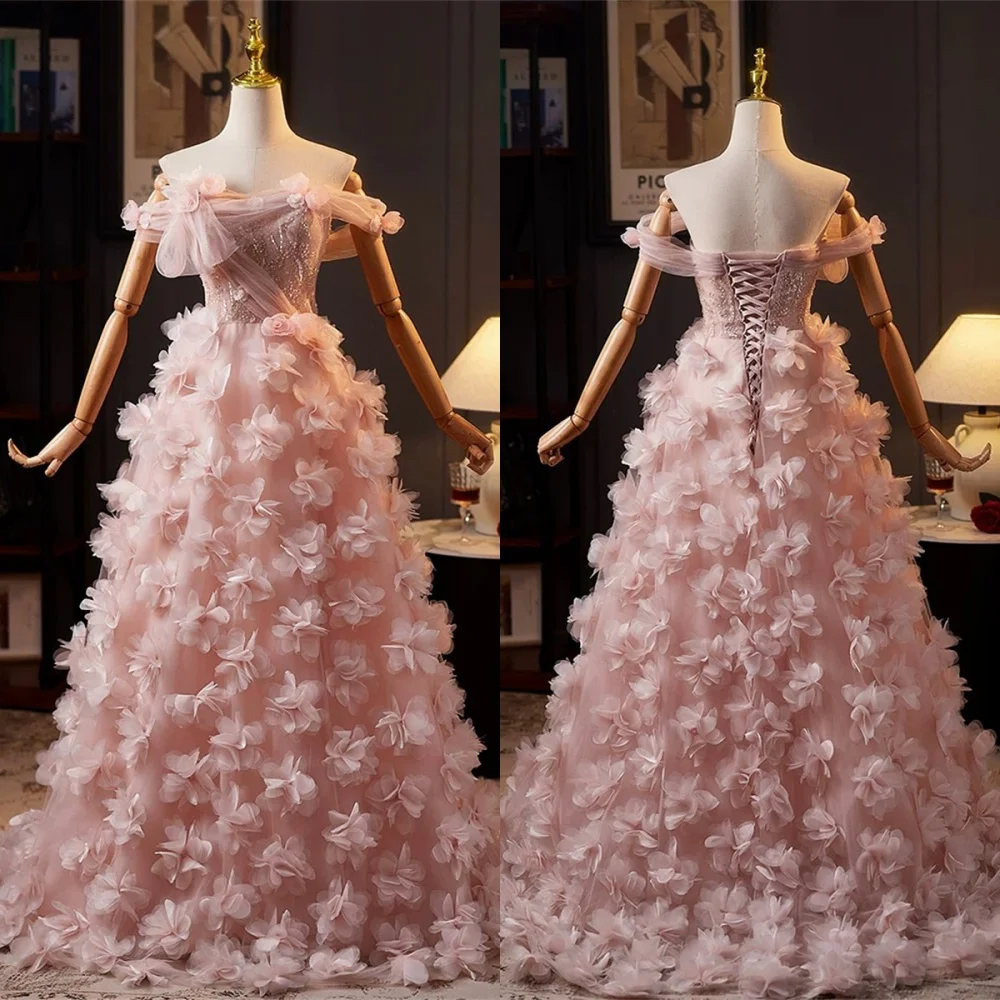 Customized Delicate Pink Tulle Evening Dress Exquisite Strapless Off the Shoulder Sleeveless Lace Up Back Special Occasion Gowns
Customized Delicate Pink Tulle Evening Dress Exquisite Strapless Off the Shoulder Sleeveless Lace Up Back Special Occasion Gowns