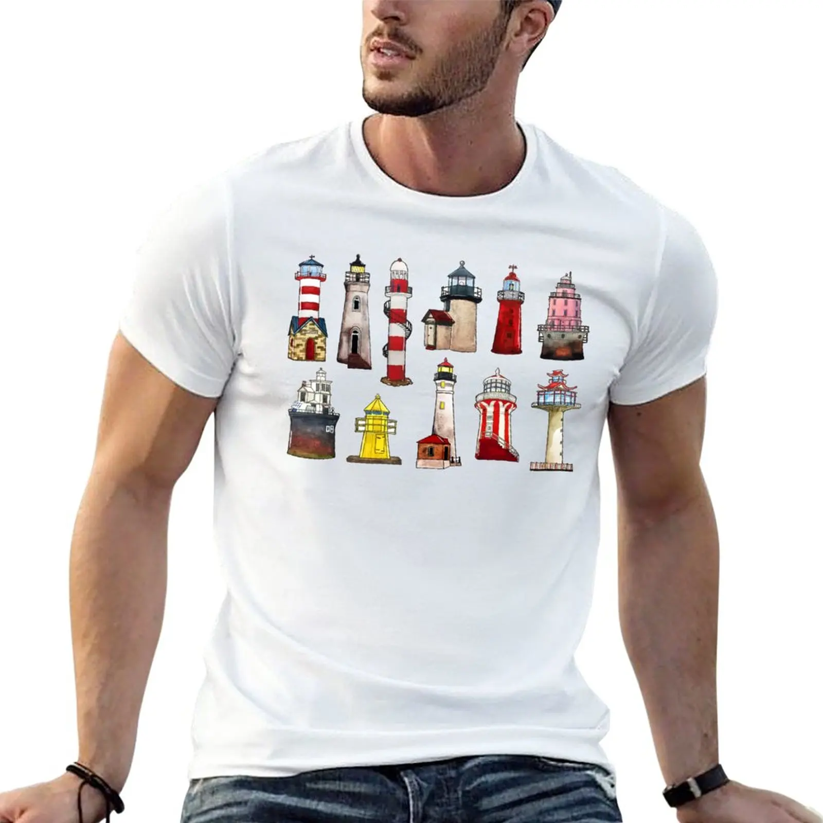Watercolor lighthouses of world T-Shirt sports fans summer top hippie clothes korean fashion Men's clothing
Watercolor lighthouses of world T-Shirt sports fans summer top hippie clothes korean fashion Men's clothing