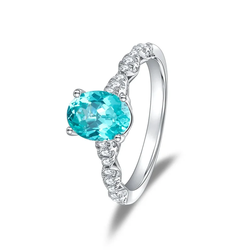 ZFSILVER 925 Silver White Moissanite Cultivate Gemstone Blue Paraiba Oval Ring For Charm Wedding Women Party Jewelry Gift R30035
ZFSILVER 925 Silver White Moissanite Cultivate Gemstone Blue Paraiba Oval Ring For Charm Wedding Women Party Jewelry Gift R30035