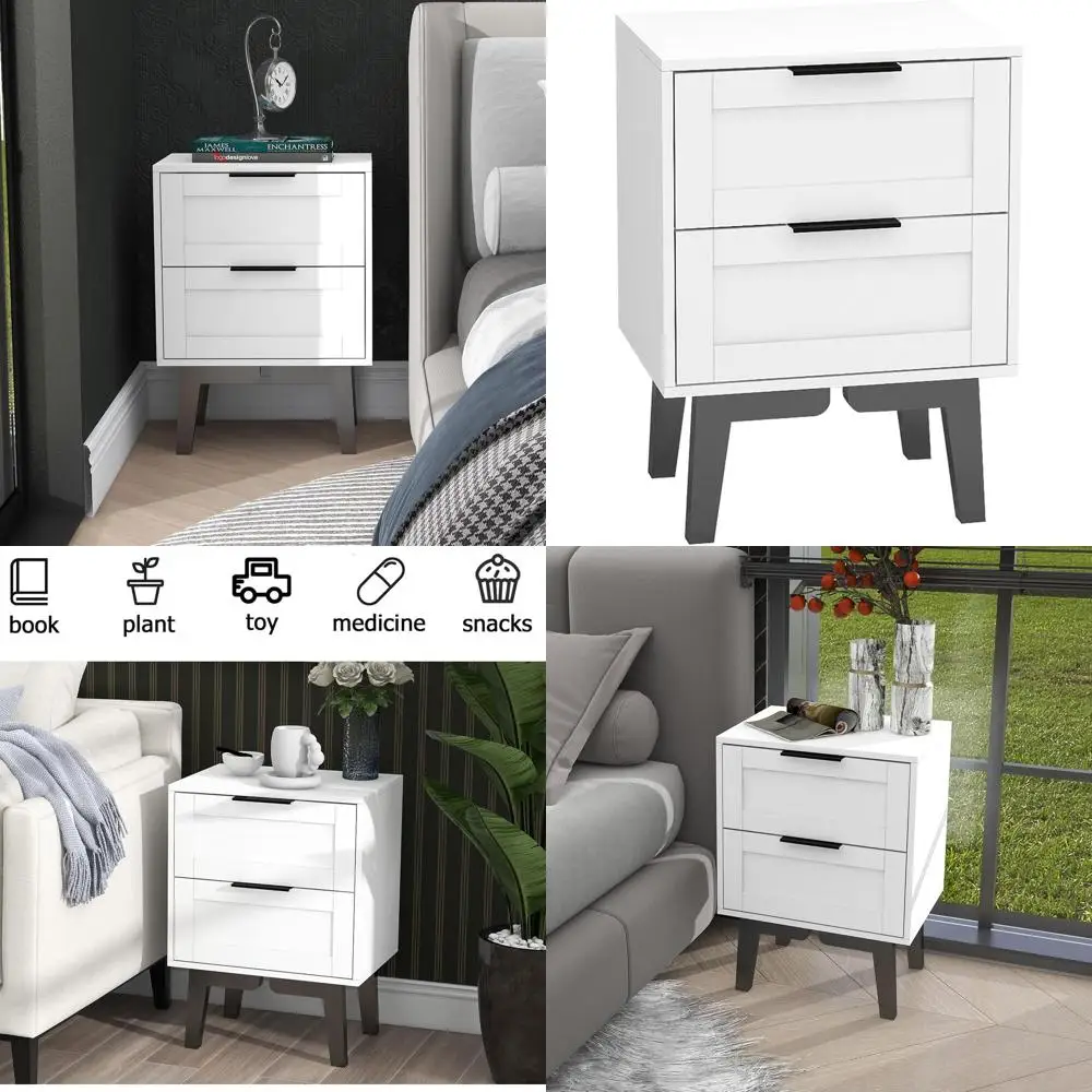 Mid-Century 22 Wooden Nightstand with Drawer - White Bedroom Side Table Storage
Mid-Century 22 Wooden Nightstand with Drawer - White Bedroom Side Table Storage