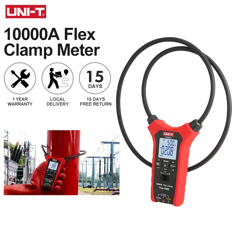 UNI-T UT281E+ 10000A Digital Flex Clamp Meter 6000 Counts True RMS Multimeter Ammeter Voltammeter Frequency Meter
UNI-T UT281E+ 10000A Digital Flex Clamp Meter 6000 Counts True RMS Multimeter Ammeter Voltammeter Frequency Meter