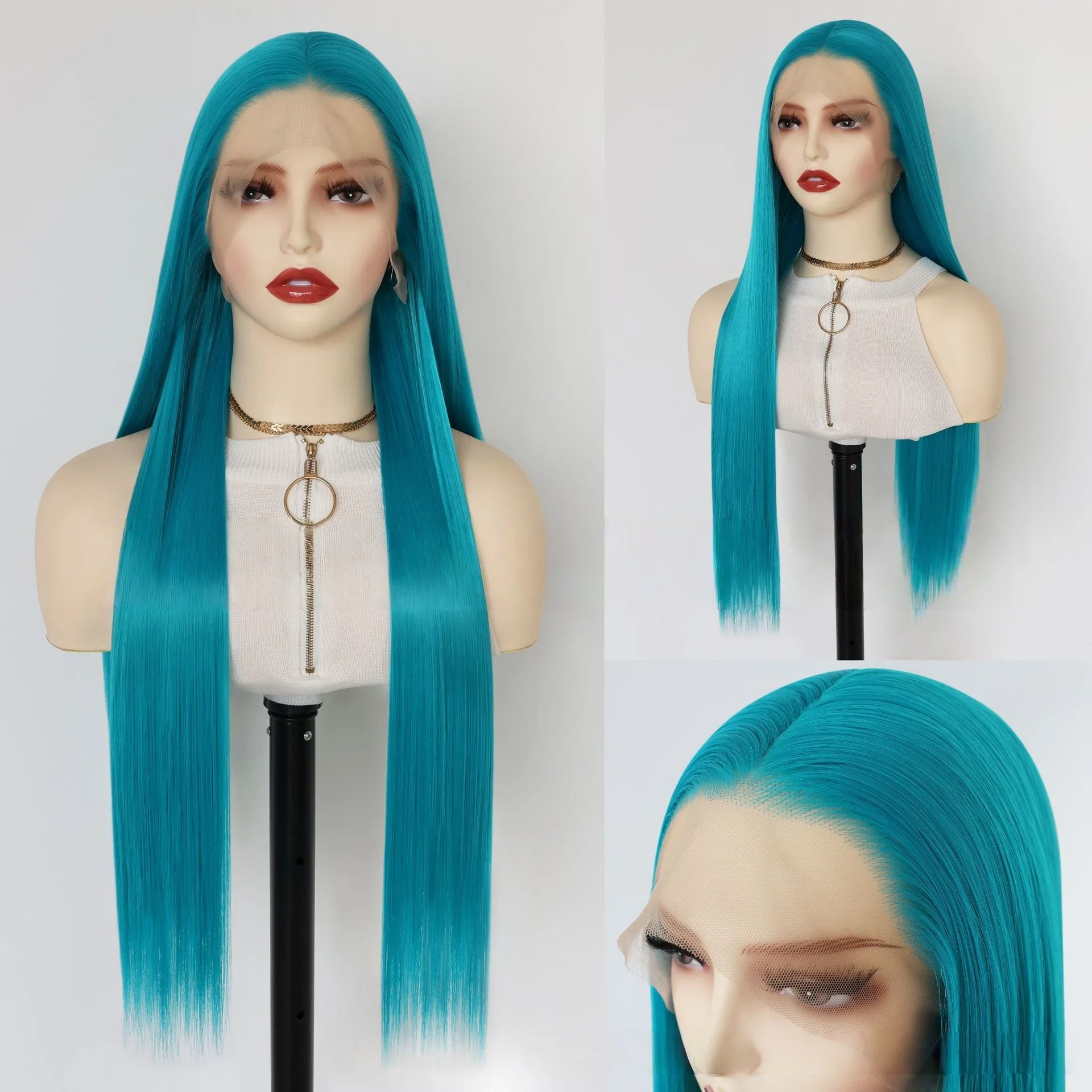 Blue Lace Front Wigs 13*4 HD Long Straight Hair for Women 26 Inches Natural Synthetic Lace Frontal Wigs for Cosplay Hatsune Miku
Blue Lace Front Wigs 13*4 HD Long Straight Hair for Women 26 Inches Natural Synthetic Lace Frontal Wigs for Cosplay Hatsune Miku