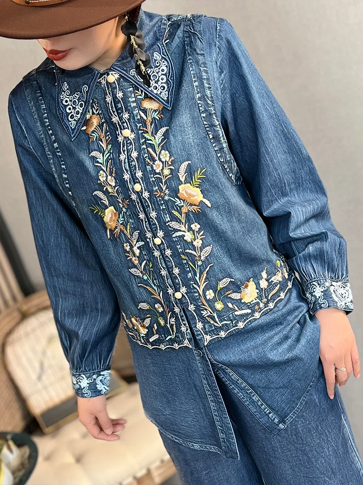 TIYIHAILEY Cotton Denim Vest Women Sleeveless Embroidery Tops Vintage Single Breasted O Neck Vest 2025 Chinese Style New Fashio
TIYIHAILEY Cotton Denim Vest Women Sleeveless Embroidery Tops Vintage Single Breasted O Neck Vest 2025 Chinese Style New Fashio