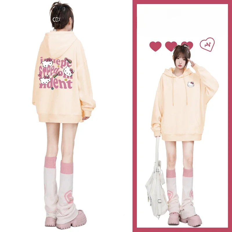 Новые милые толстовки с рисунком Hello Kitty в Корейском стиле Женская Толстовка на весну и осень одежда для пар для мужчин и женщин
Новые милые толстовки с рисунком Hello Kitty в Корейском стиле Женская Толстовка на весну и осень одежда для пар для мужчин и женщин