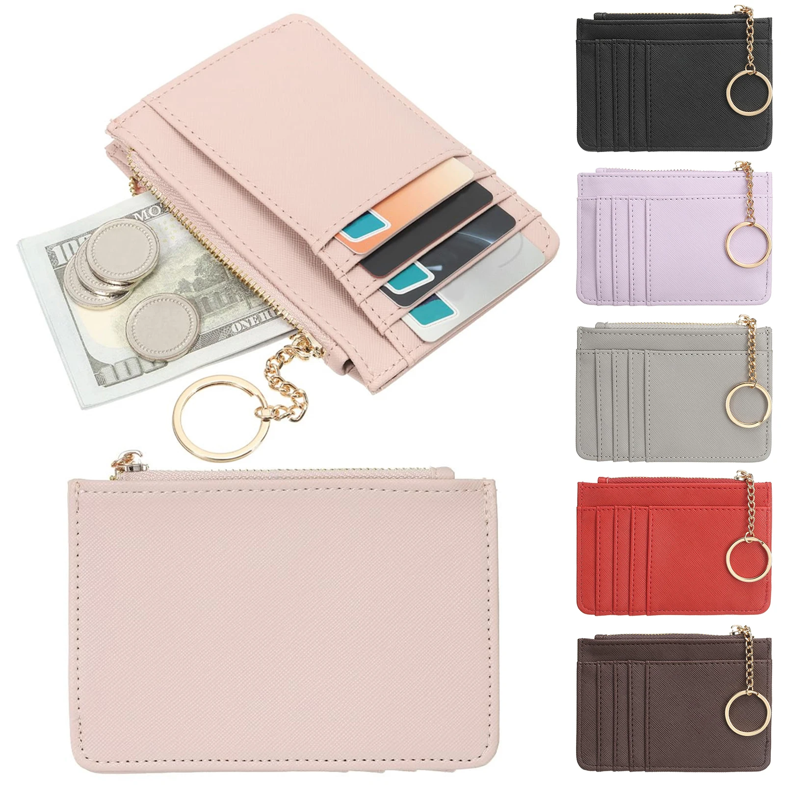 Women's Card Holder with Keychain Ins Style Multi Card Wallet Slim Zip Around Coin Purse Fashion Mini Wallet for Keys
Women's Card Holder with Keychain Ins Style Multi Card Wallet Slim Zip Around Coin Purse Fashion Mini Wallet for Keys