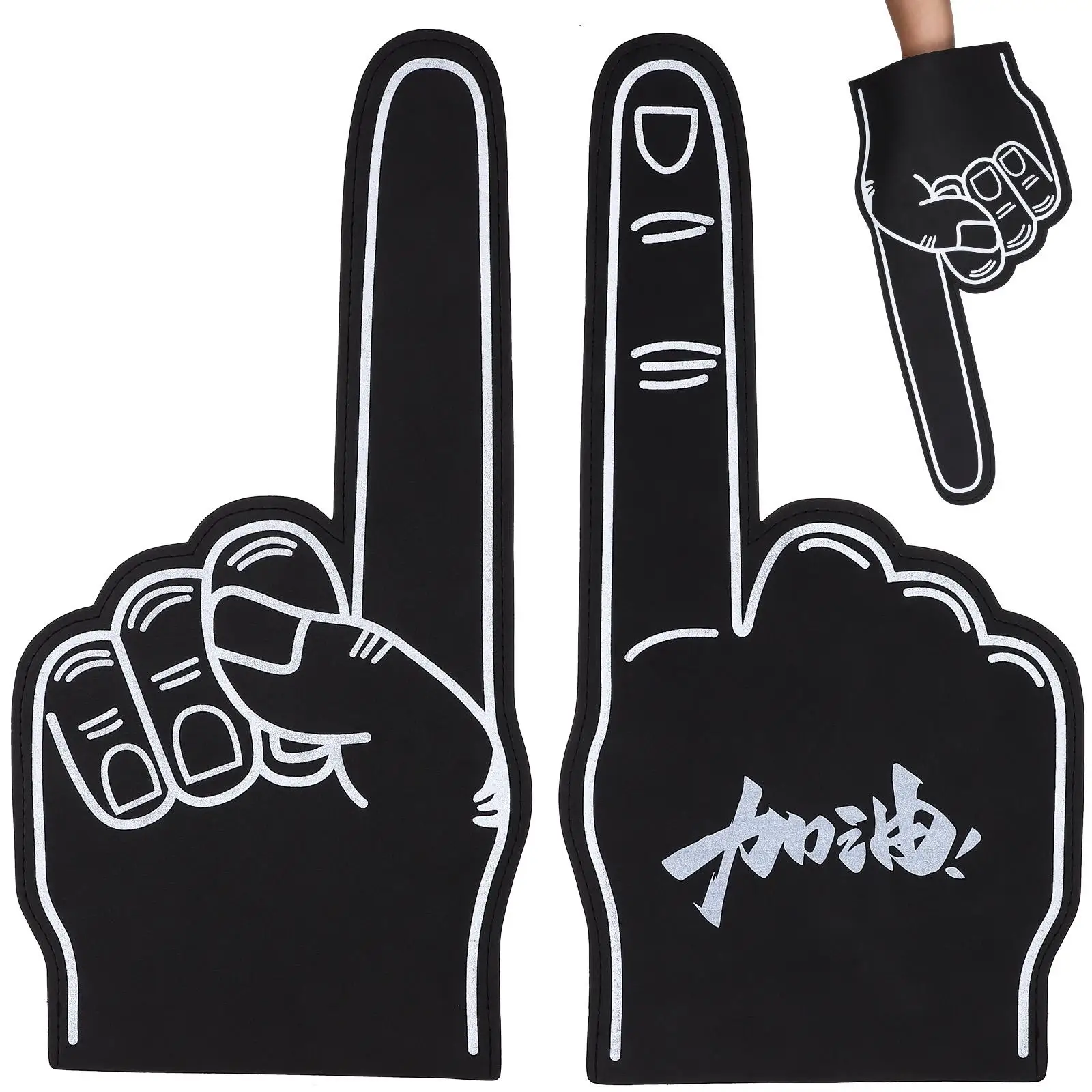 3 Pcs Black EVA Foam Hands 43x23 5cm Giant Cheering Gloves Sports Events Party Supplies Lightweight Soft Material Multi Purpose
3 Pcs Black EVA Foam Hands 43x23 5cm Giant Cheering Gloves Sports Events Party Supplies Lightweight Soft Material Multi Purpose