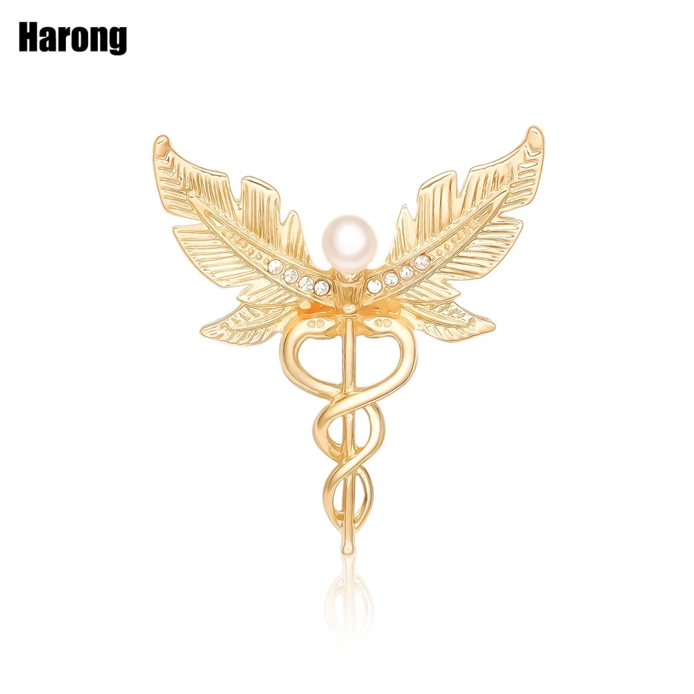 Harong Asclepius Rod Brooch Guardian Feather Pin Gold Color Feather Badge Retro Decor Bridal Accessorie Clothes Lapel Pin
Harong Asclepius Rod Brooch Guardian Feather Pin Gold Color Feather Badge Retro Decor Bridal Accessorie Clothes Lapel Pin