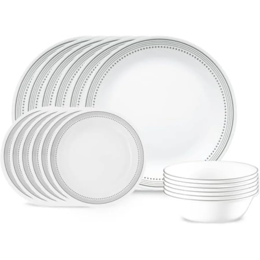 Vitrelle 18-Piece Service for 6 Dinnerware Set Triple Layer Glass and Chip Resistant Lightweight Round Plates and Bowls Set
Vitrelle 18-Piece Service for 6 Dinnerware Set Triple Layer Glass and Chip Resistant Lightweight Round Plates and Bowls Set