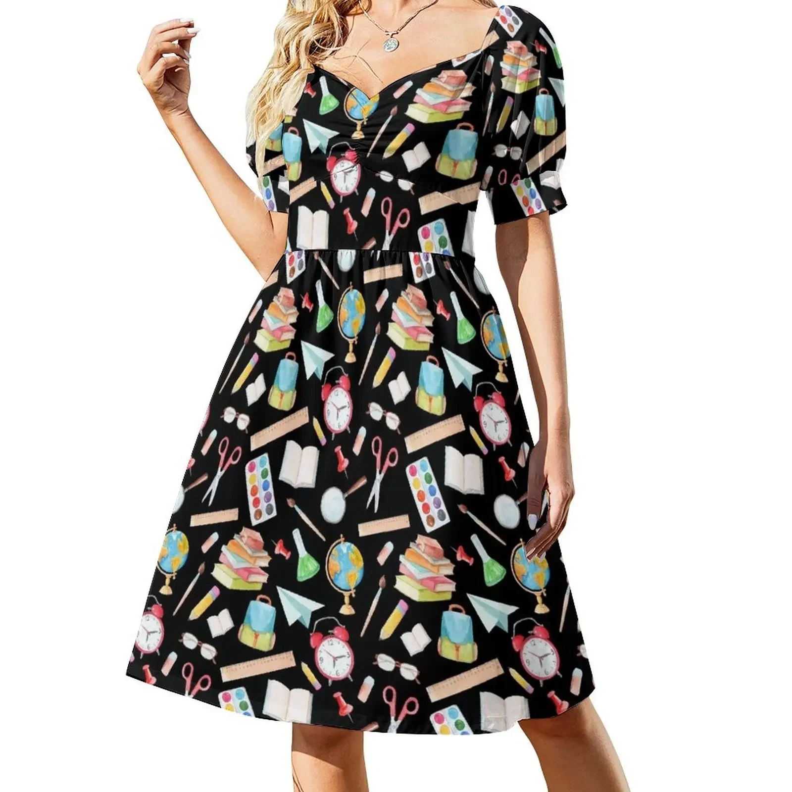 School supplies Short-Sleeved Dress Dress vintage woman dress summer clothes for women summer women's 2025
School supplies Short-Sleeved Dress Dress vintage woman dress summer clothes for women summer women's 2025
