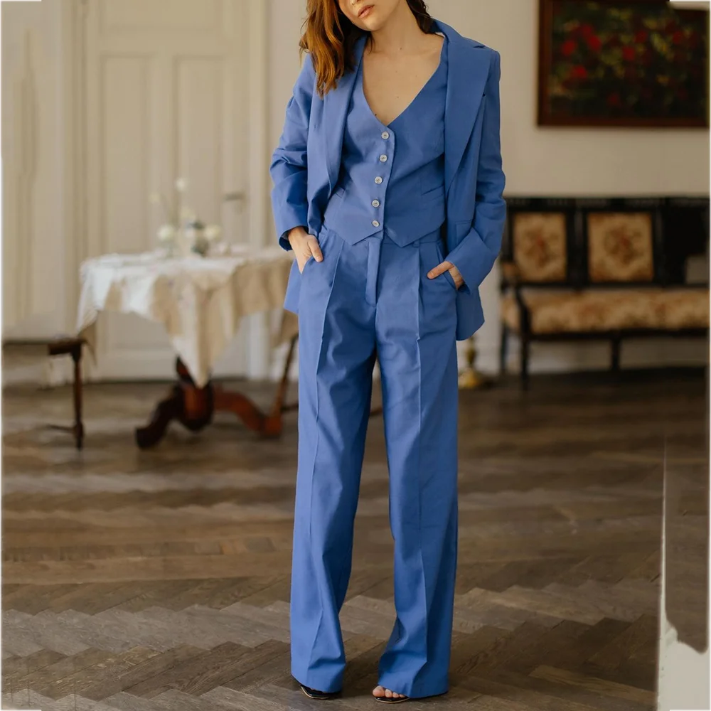 New Arrival Fall Suit For Women Peaked Lapel Solid Color Regular Fit Formal Clothes Fitted Jacket Vest Pants Elegant Lady Set
New Arrival Fall Suit For Women Peaked Lapel Solid Color Regular Fit Formal Clothes Fitted Jacket Vest Pants Elegant Lady Set