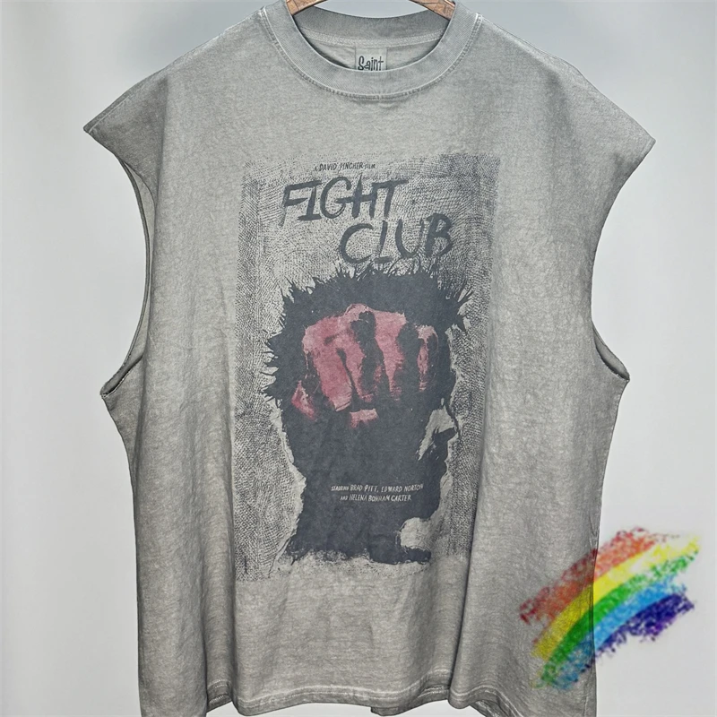 Washed Heavy Fabric FIGHT CLUB T-Shirts High Quality Dirty Soil Spray Hand Worn Tank Top T Shirt Tee Tops
Washed Heavy Fabric FIGHT CLUB T-Shirts High Quality Dirty Soil Spray Hand Worn Tank Top T Shirt Tee Tops