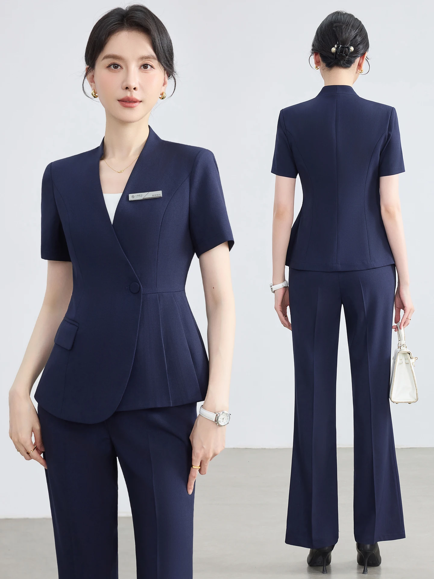 Business Short Sleeve Suit Set Women's Slim Fit Workwear Professional Formal Ladies' Suiting Commuter Uniform 2026 New Summer
Business Short Sleeve Suit Set Women's Slim Fit Workwear Professional Formal Ladies' Suiting Commuter Uniform 2026 New Summer