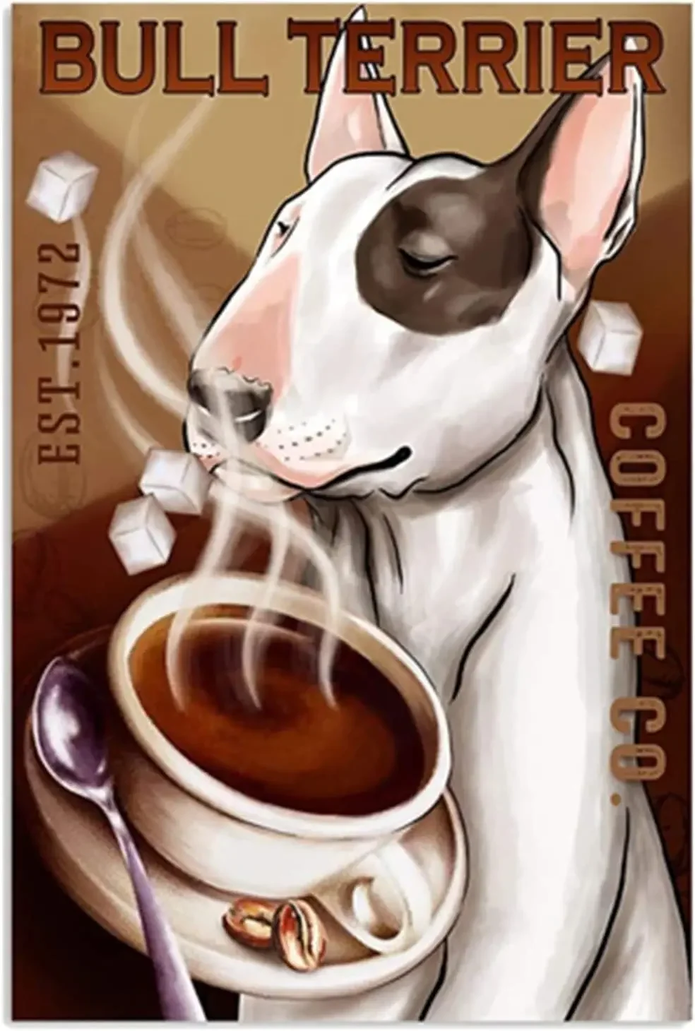 Retro Metal Aluminium Tin Sign Dog Bull Terrier Tasty Hot Coffee Novelty Sign for Living Room Garden Bedroom Office
Retro Metal Aluminium Tin Sign Dog Bull Terrier Tasty Hot Coffee Novelty Sign for Living Room Garden Bedroom Office