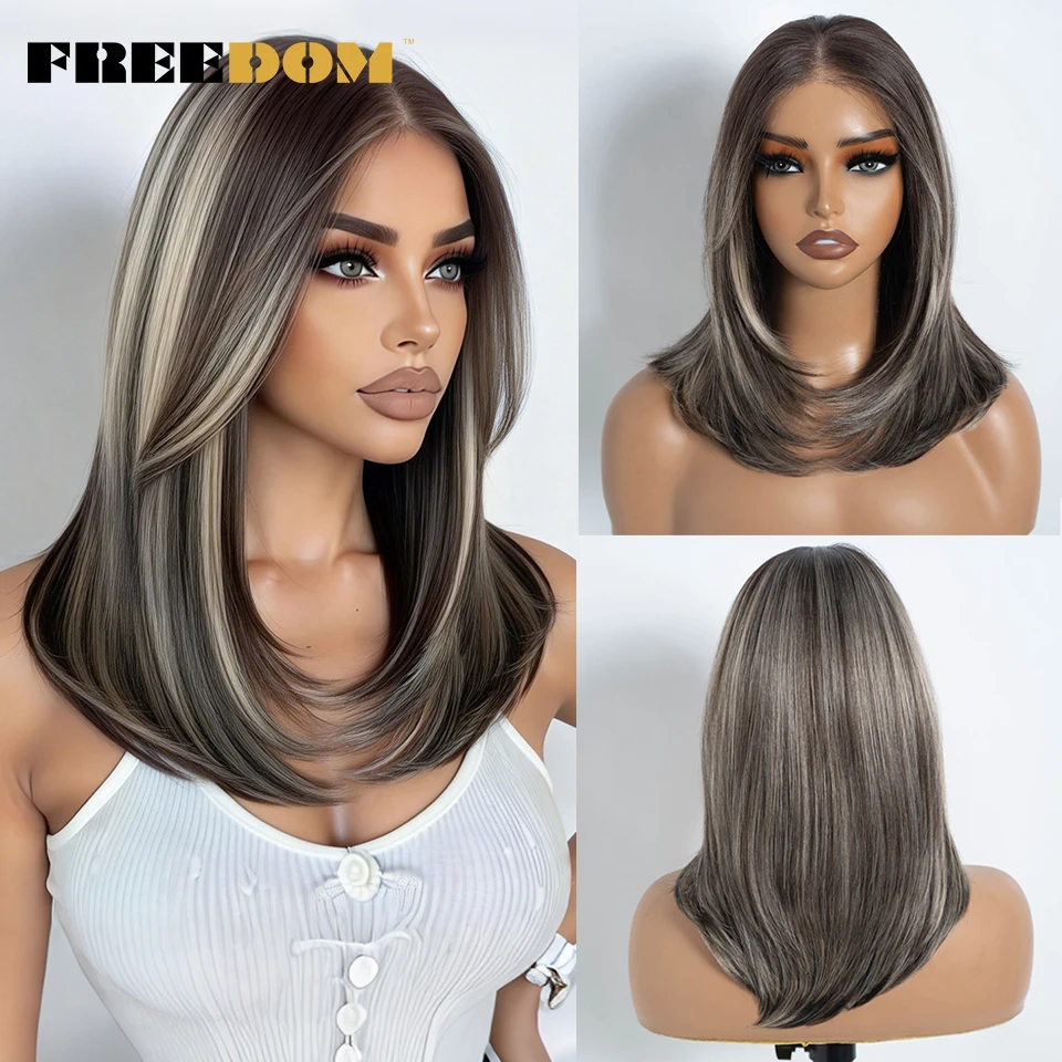 FREEDOM Synthetic Lace Front Wigs For Women Straight Bob Layered Wigs 13X3 Pre Plucked 16" Ombre Blonde Highlight Daily Use Wig
FREEDOM Synthetic Lace Front Wigs For Women Straight Bob Layered Wigs 13X3 Pre Plucked 16" Ombre Blonde Highlight Daily Use Wig