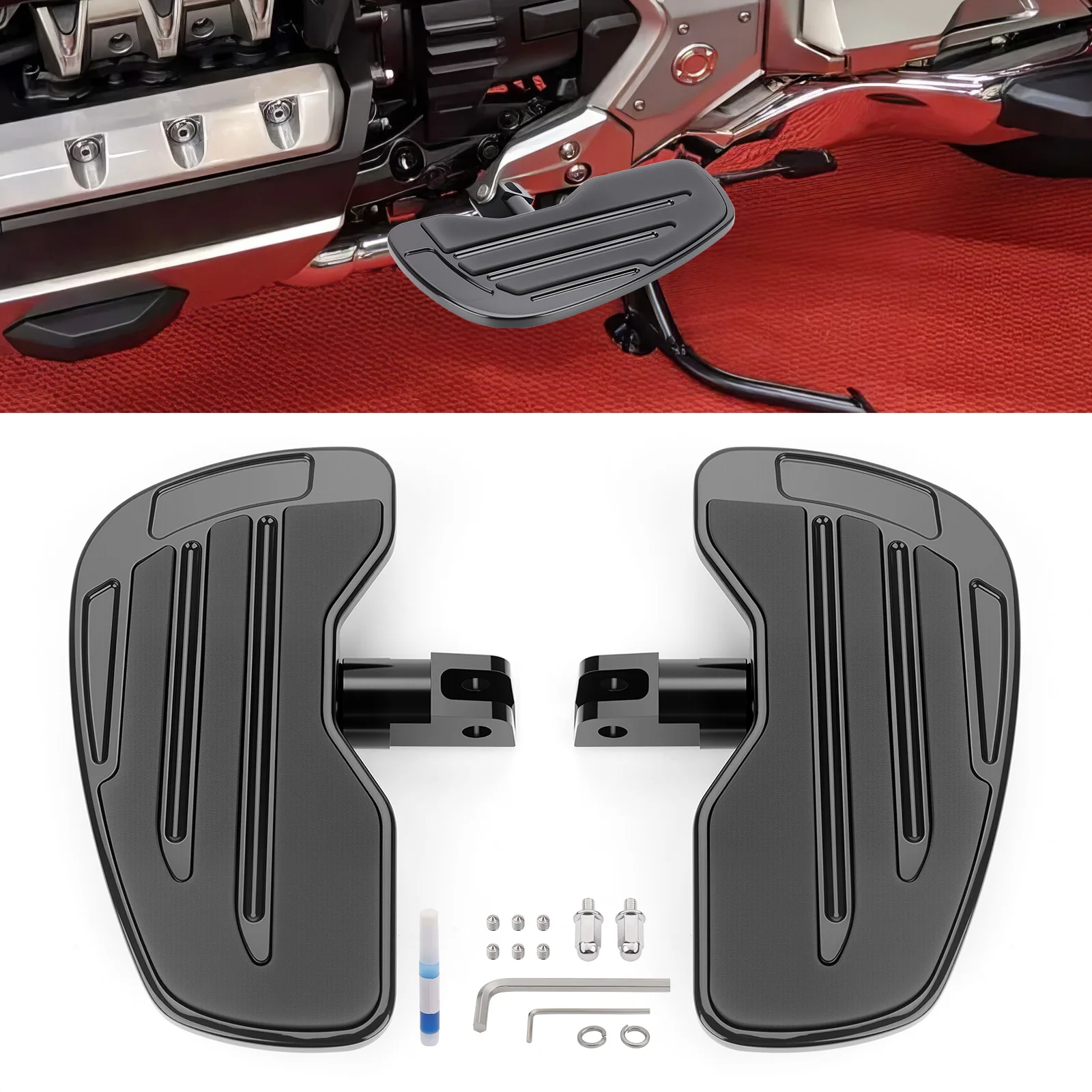For Honda Gold Wing GL1800 F6B 2001-2024 Motorcycle Black Rider Floorboards Driver Footboard Front Foot Rest Wide Footrest
For Honda Gold Wing GL1800 F6B 2001-2024 Motorcycle Black Rider Floorboards Driver Footboard Front Foot Rest Wide Footrest