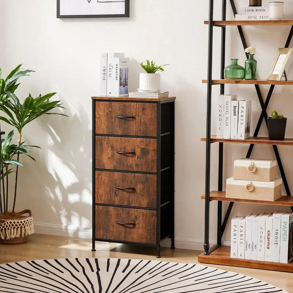 For Bedroom With 4 Drawers, AntiTip Tall Fabric Chests Storage Organizer Tower Furniture With Wooden Top Metal Frame For Clothe
For Bedroom With 4 Drawers, AntiTip Tall Fabric Chests Storage Organizer Tower Furniture With Wooden Top Metal Frame For Clothe