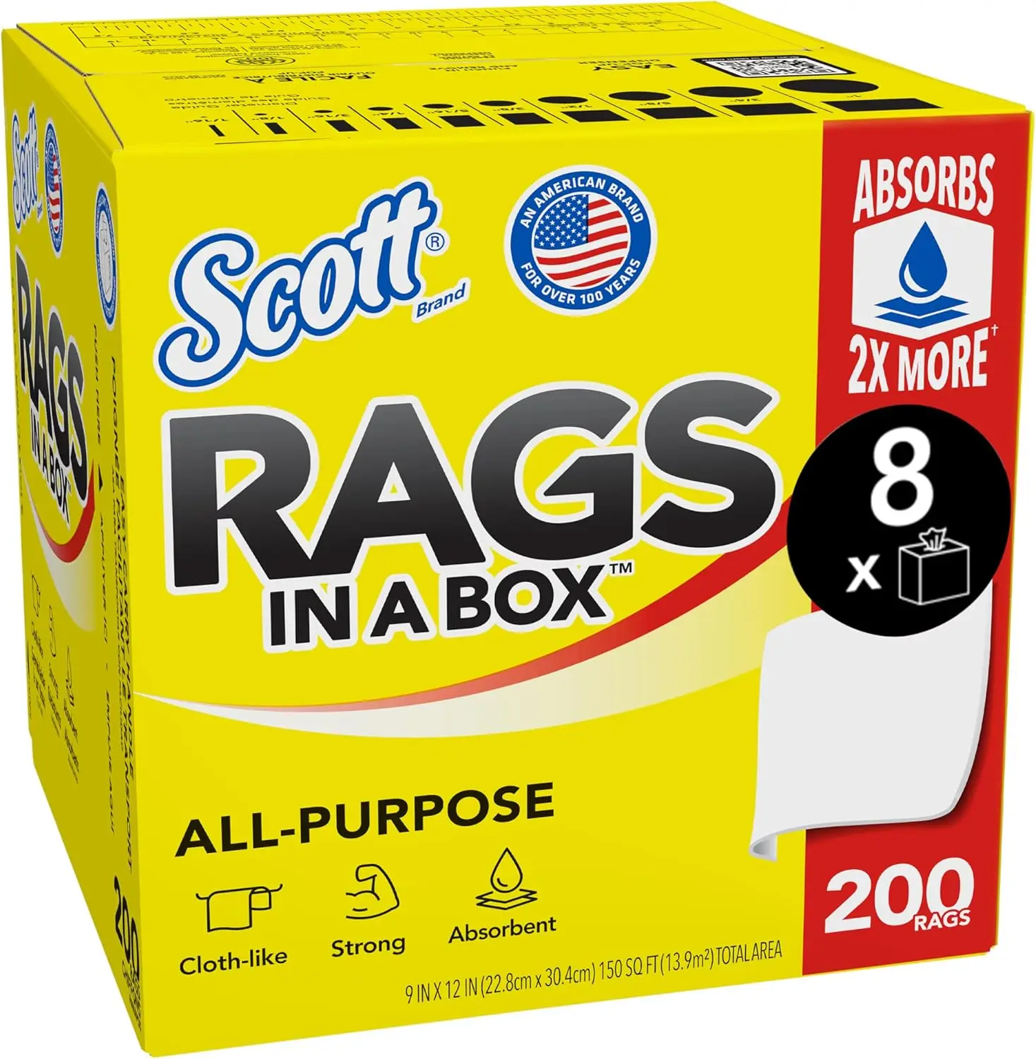 Large 9"x12" All-Purpose Paper Towels, Pop-Up Box (8 Boxes of 200 Sheets, Total 1,600 Sheets)
Large 9"x12" All-Purpose Paper Towels, Pop-Up Box (8 Boxes of 200 Sheets, Total 1,600 Sheets)